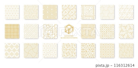 Line seamless pattern. Abstract hexagon texture. Vintage modern 3D design with retro squares. Decorative grids. Elegant geometric repeated print. Outline shapes. Vector backgrounds set Line seamless pattern. Abstract hexagon texture. Vintage modern 3D design with retro squares. Decorative grids. Elegant geometric repeated print. Outline shapes. Vector backgrounds set 116312614