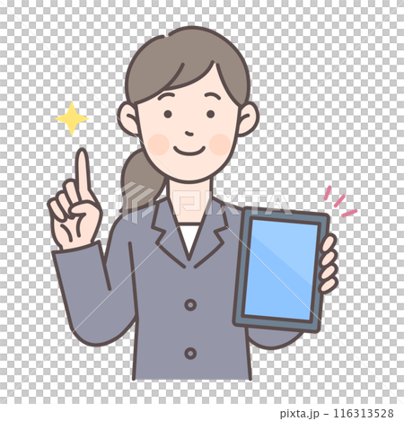 Office worker woman with tablet 116313528