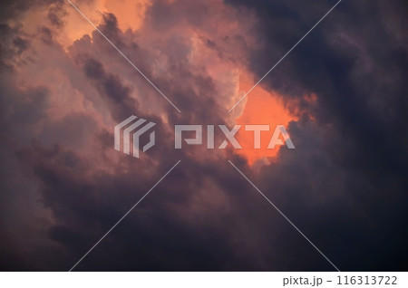 Background of dark clouds before a thunder-storm 116313722