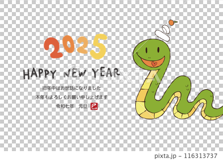2025年 巳年の年賀状デザイン 2025年 巳年の年賀状デザイン 116313737