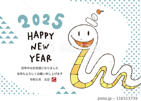 2025年　巳年の年賀状デザイン 116313739