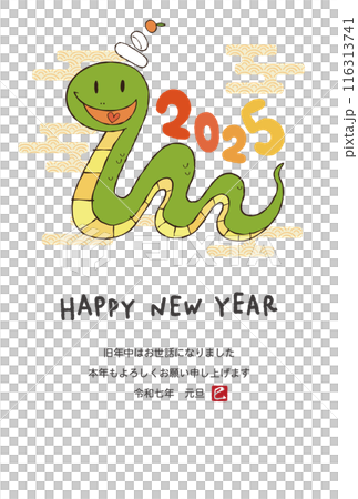 2025 Year of the Snake New Year's card design 116313741