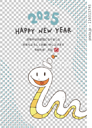 2025年 巳年の年賀状デザイン 2025年 巳年の年賀状デザイン 116313745