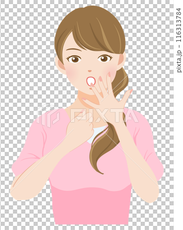 驚いている若い女性 116313784