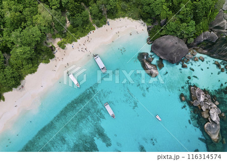 Aerial view of Similan island in Phang Nga, Thailand Aerial view of Similan island in Phang Nga, Thailand 116314574