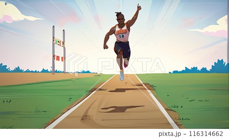 走る陸上選手 116314662