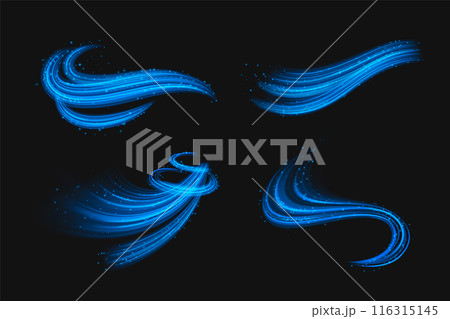 Circle and wave blue wind effect with particles. Circle and wave blue wind effect with particles. 116315145