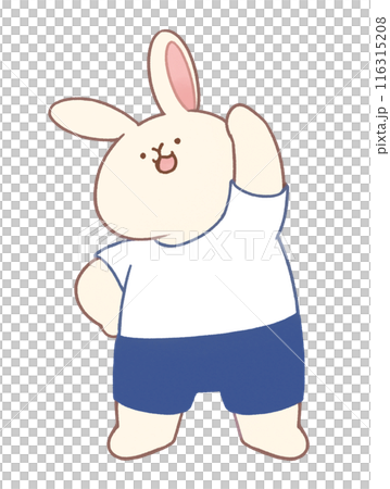 Rabbit doing radio exercises Rabbit doing radio exercises 116315208