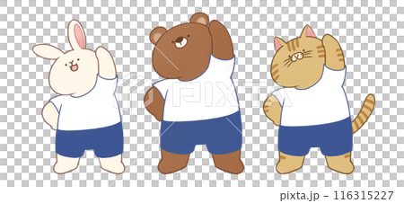 Animals doing radio exercises Animals doing radio exercises 116315227