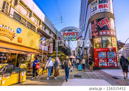 日本の東京都市景観 インバウンド復活…外国人観光客らで賑わうアメ横＝令和6年7月5日 116315452