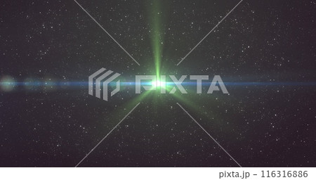 Image of glowing lights over night sky with stars Image of glowing lights over night sky with stars 116316886