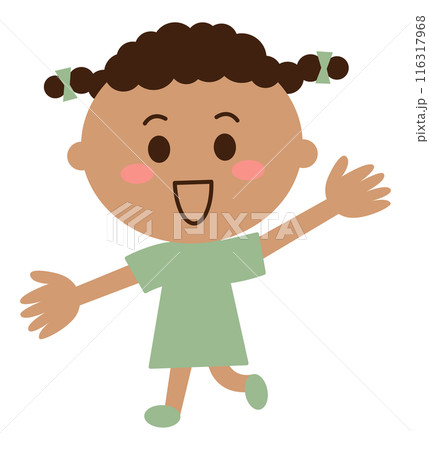 手を上げる黒人の女子 116317968