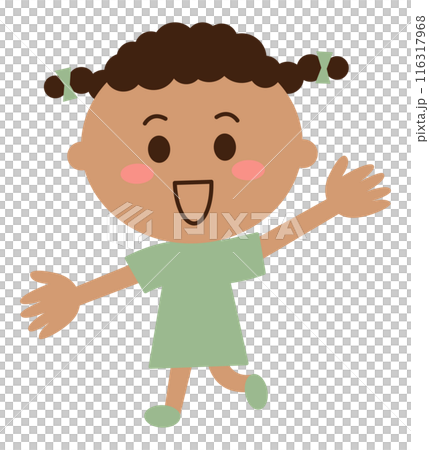 手を上げる黒人の女子 116317968