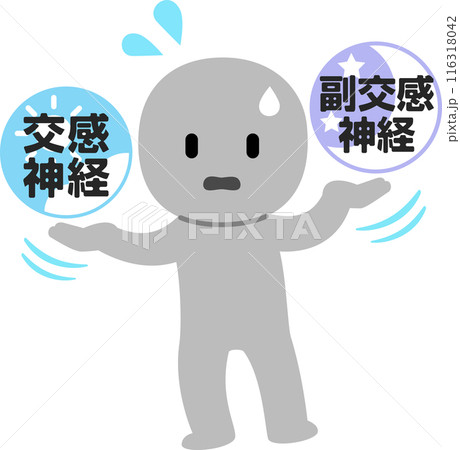 交感神経と副交感神経のバランスを崩した人物 交感神経と副交感神経のバランスを崩した人物 116318042