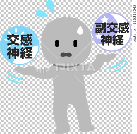 交感神経と副交感神経のバランスを崩した人物 交感神経と副交感神経のバランスを崩した人物 116318042
