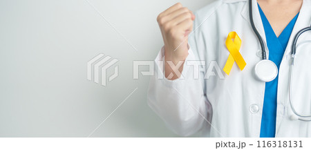 Sarcoma Cancer day July, Yellow September, Suicide prevention day, Childhood, bone and bladder cancer Awareness month, Yellow Ribbon for supporting people life and illness. Health and World cancer day 116318131