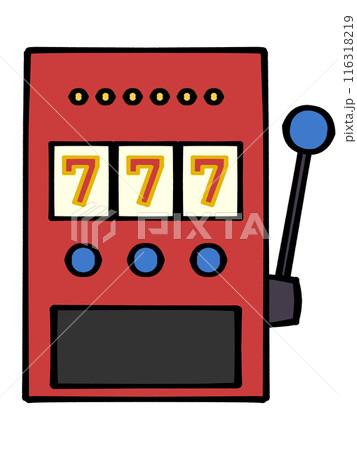 シンプルなスロットマシーンのイラスト素材 116318219