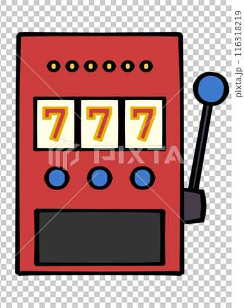 シンプルなスロットマシーンのイラスト素材 116318219