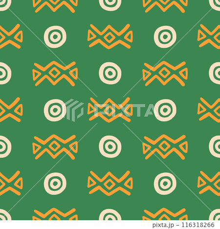 African ethnic seamless pattern. Tribal background African ethnic seamless pattern. Tribal background 116318266
