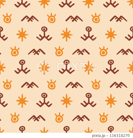 African ethnic seamless pattern. Tribal background African ethnic seamless pattern. Tribal background 116318270