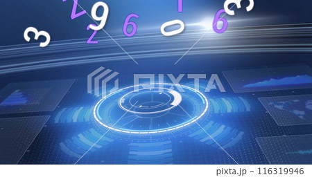 Image of scope scanning and data processing over screens 116319946