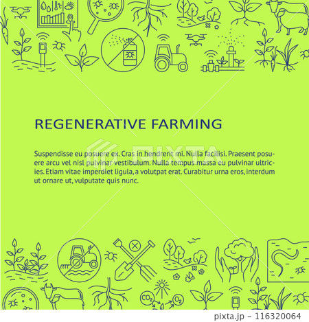 Regenerative farming banner in line style 116320064