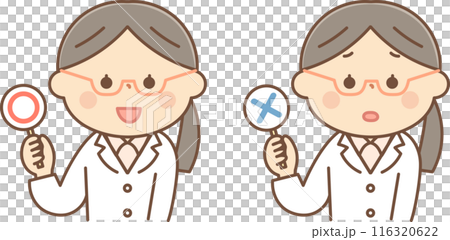 有圓和發怒標記的女性醫生 116320622