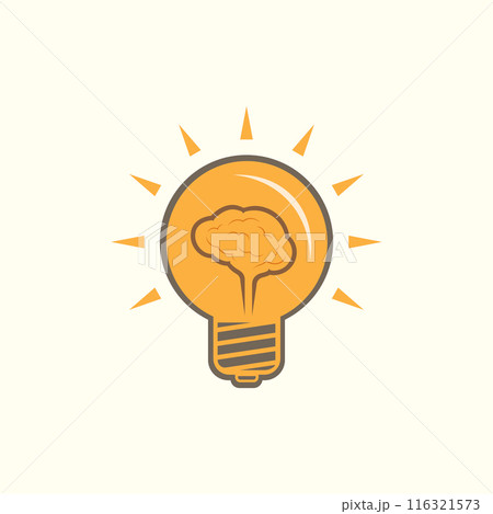 Light bulb with a brain inside, creating ideas, creative concept. 116321573
