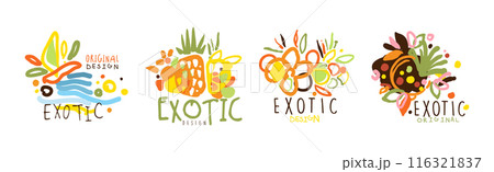 Exotic Original Design Label and Logo Vector Set Exotic Original Design Label and Logo Vector Set 116321837