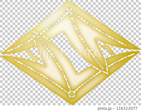 家紋　葉沢瀉菱【金色】 116322077
