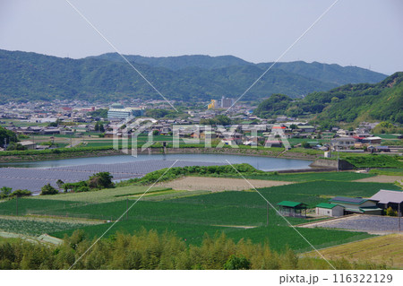 兵庫県淡路島　大日ダムから阿万・賀集方面を望む 116322129