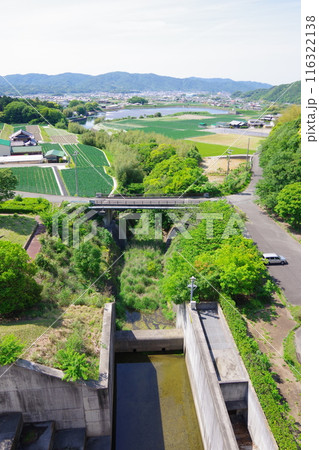 兵庫県淡路島 大日ダムから阿万・賀集方面を望む 兵庫県淡路島 大日ダムから阿万・賀集方面を望む 116322138