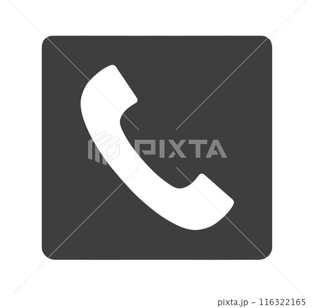 シンプルな黒色の電話マーク 116322165