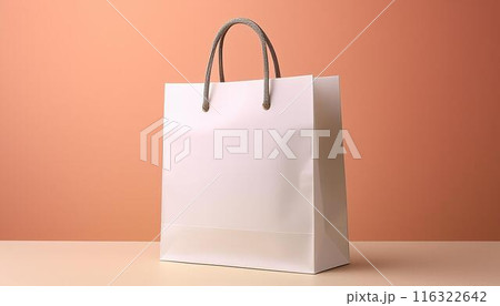 white shopping bag with empty space, pich buzz studio background 116322642
