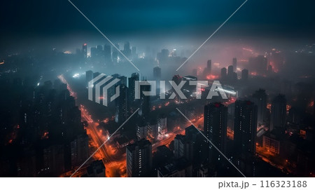Beautiful metropolitan city skyscraper high...のイラスト素材 [116323188] - PIXTA