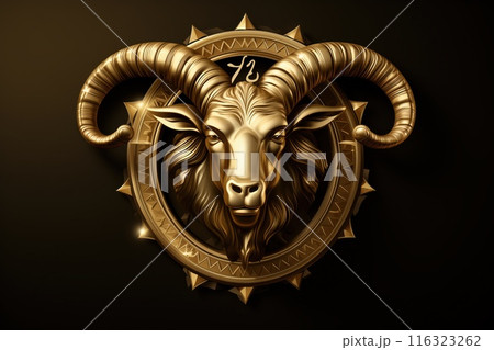 Capricorn horoscope fantasy sign with galaxy stars background 116323262