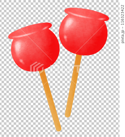 Illustration of two candy apples 116323422