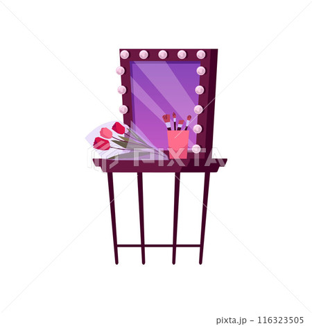 Vector of the dressing table in the actors' room. Isolated background. 116323505