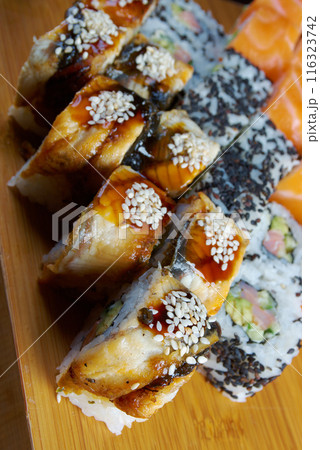 Roll made of Smoked eel Roll made of Smoked eel 116323742