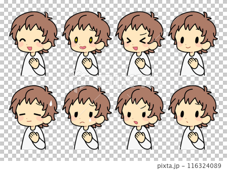 Short wolf character facial expression set Short wolf character facial expression set 116324089