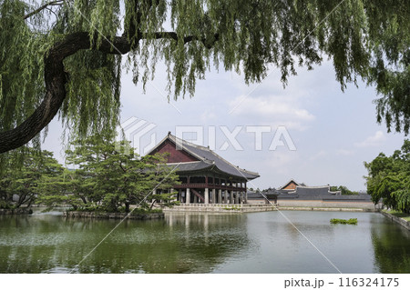 景福宮の池の中に建つ慶会楼 景福宮の池の中に建つ慶会楼 116324175