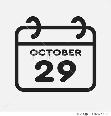 Icon page calendar day - 29 Octoberのイラスト素材 [116324328] - PIXTA