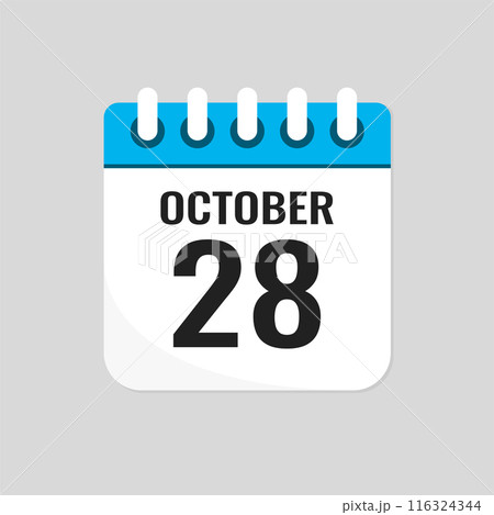 Icon page calendar day - 28 October Icon page calendar day - 28 October 116324344