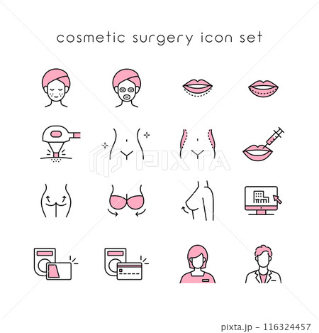 美容整形アイコンセット 美容整形アイコンセット 116324457