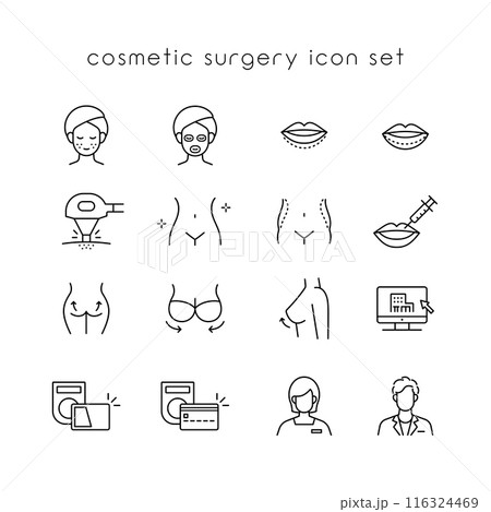 美容整形アイコンセット 116324469