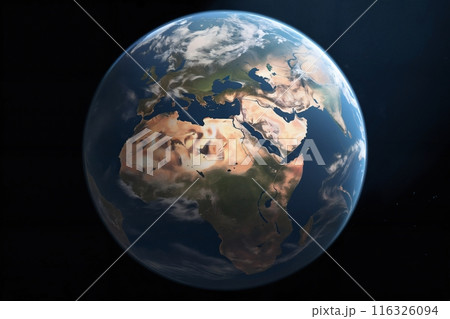 Earth planet against the background of dark space 116326094