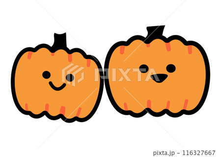 ハロウィンのかわいいカボチャのキャラクター 116327667