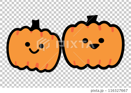 ハロウィンのかわいいカボチャのキャラクター 116327667