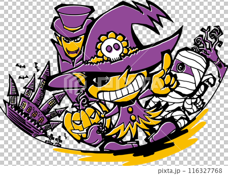 イラスト＜ハロウィンキャラ・魔法使い・ドラキュラ・ミイラ男＞ 116327768