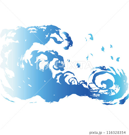 勢いのある海・波しぶきのイラスト素材　ベクター 116328354